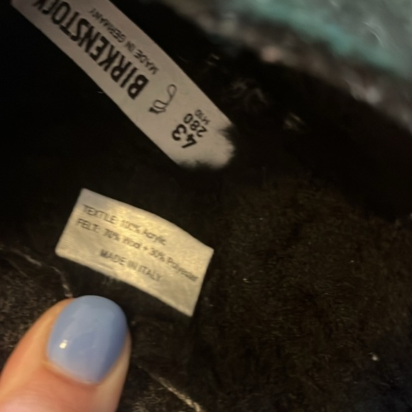 Birkenstock Blue Green Plaid Wool Felt Zermatt Shearling Slipper Sz 43 - Picture 9 of 12